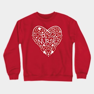 Nurse Heart 1 (white print) Crewneck Sweatshirt